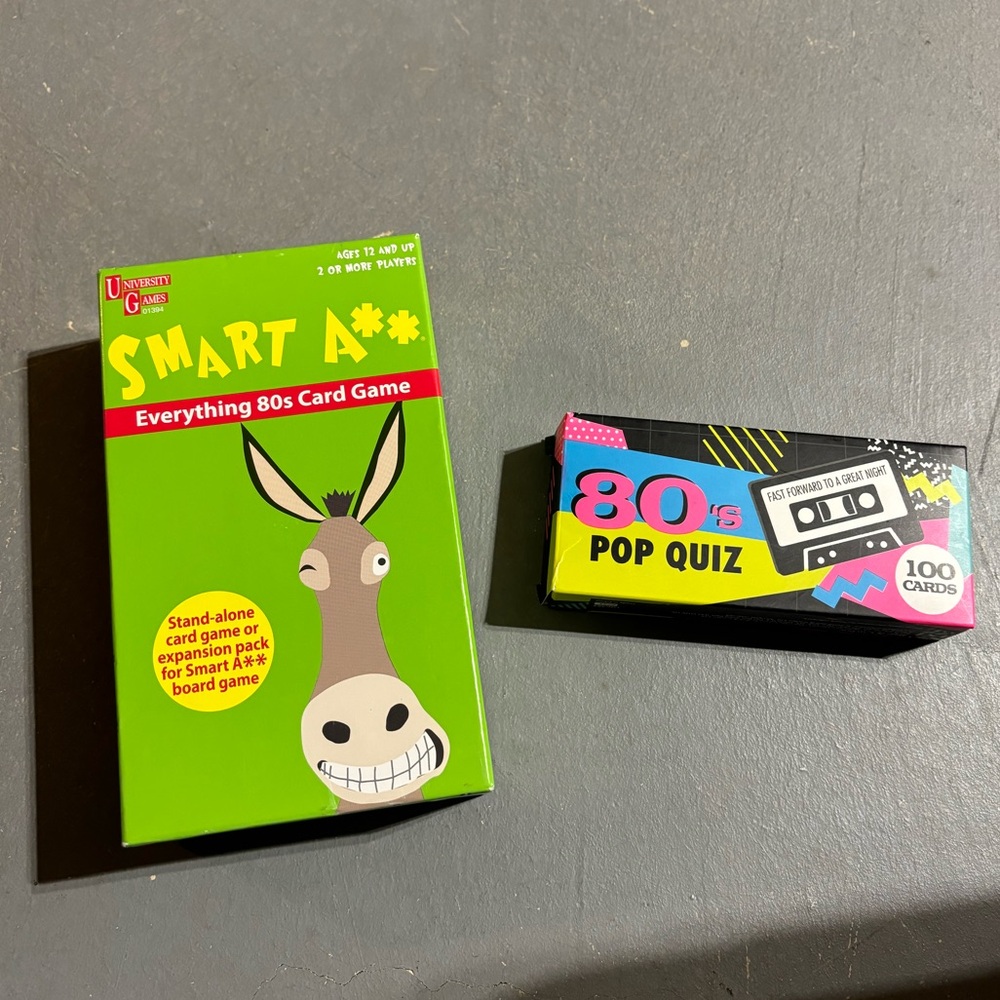 Bundle of Two 80s Card Games Pop Culture Eighties Party Games
